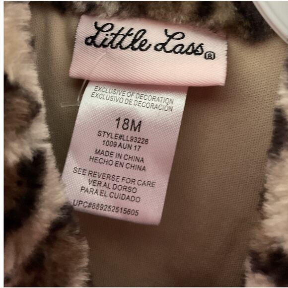 Little Lass Size 18 Mos. Leopard cheetah Button Up Vest Jacket - Picture 4 of 6